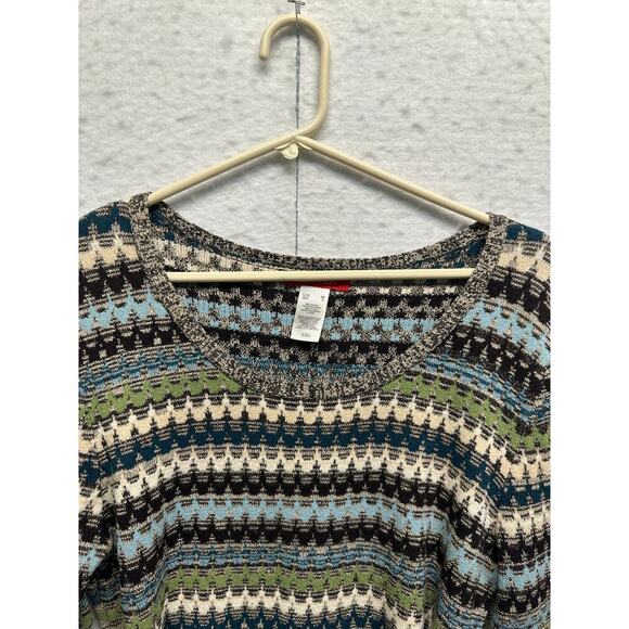 Anne Klein Multicolor Striped Knit Sweater with Tie Waist Size M - Picture 3 of 8